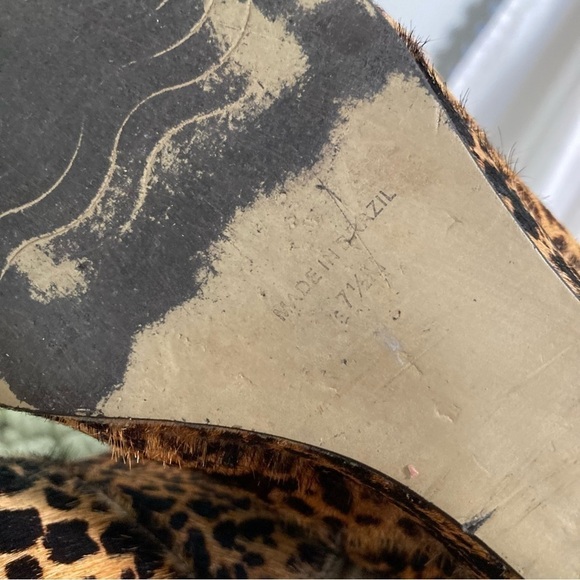 Anthropologie Matisse Nugent Boho Pony Hair Leopard Print Hidden Wedge Booties - Picture 11 of 12